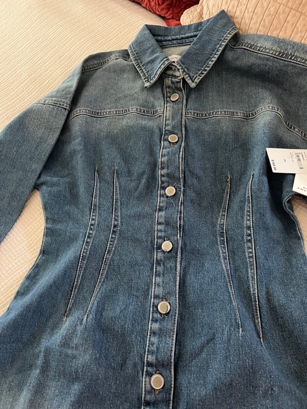 GOOD AMERICAN Shaped Denim Dress